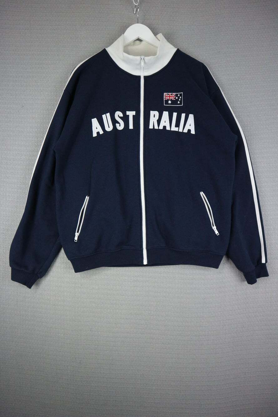 Samsousan Vintage Australia Track Jacket Navy White Size XL Full Zip Flag Logo